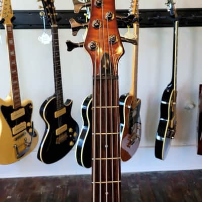 2008 Ibanez SR405QM Soundgear 5-String Bass - Transparent Red Burst image 3