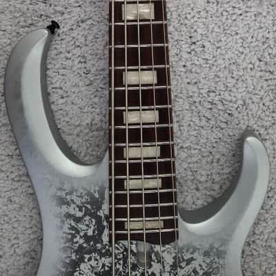Mint Ibanez BTB25TH5SLM 5-String Electric Bass Guitar Silver Blizzard Matte Finish image 7