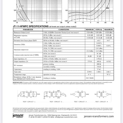 Jensen JT-11-HFMPC Output transformer - Nickel 600 ohm matching 1:1 line interstate audio original image 4