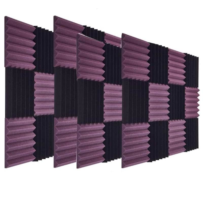 Acoustic Foam Panels (48 Pack) 2" X 12" X 12" Soundproof Fireproof Studio Wall Padding image 1