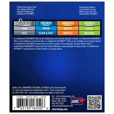 Elixir OPTIWEB Nickel Electric BONUS — 3-Pack 16550 Super Light 9-42 (19002) image 3