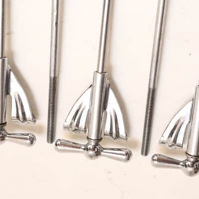 (10) Ludwig Tension Rods (T Rods) & Claws for Pioneer Club Date Bass Drum, Original Brass Washers - 1960s / INSPECTED & TESTED image 5