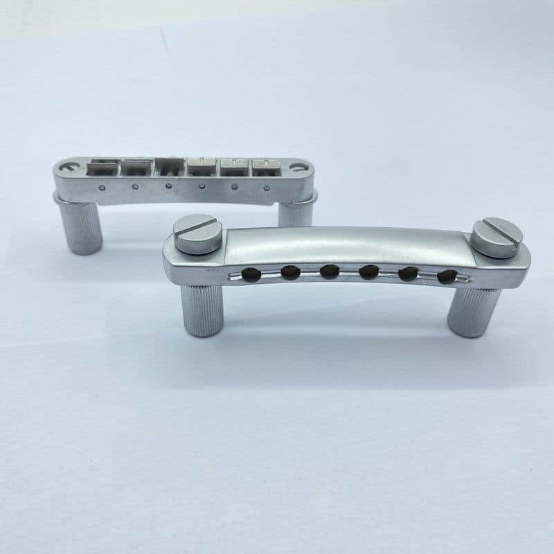 Satin Chrome Tune O Matic Guitar Bridge Tailpiece Set image 1