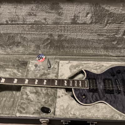2023 ESP LTD EC-1000 Deluxe Piezo See Thru Black w/Macassar Ebony fretboard, ESP case. image 1