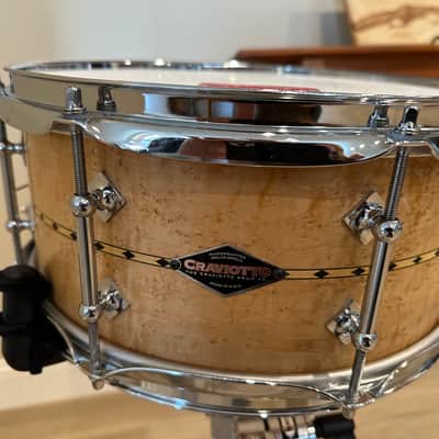 2012 Signed Craviotto 13 X 6 BIRDSEYE MAPLE W/Inlay image 4