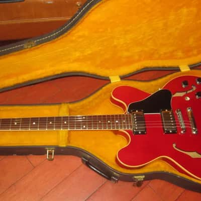 ~1965 Gibson ES-335 Hardshell Case Grey with Yellow Interior image 8