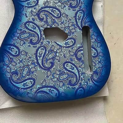 Mahogany Telecaster Tele Style Guitar Body in Vintage Blue Amoeba Finish image 2