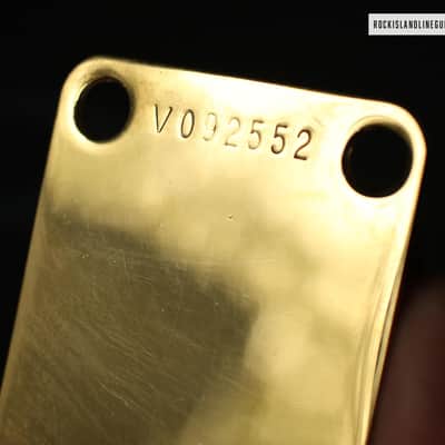 Fender American Vintage Gold Neck Plate w/Screws 1990's image 2