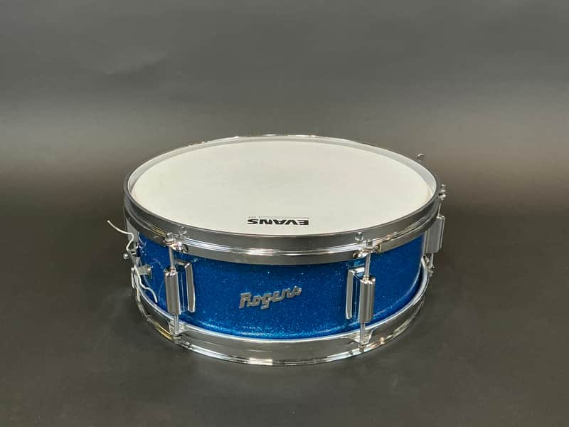Rogers Luxor Blue Sparkle 6 Lug Snare Drum 5x14 image 1