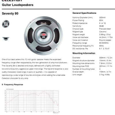 Celestion Custom (Seventy 80) Vox VX12 4 ohm G12P-80 T6414A - Perfect for Class D amps image 5