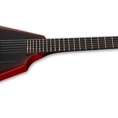 ESP LTD Arrow Black Metal Electric Guitar in Black Red Burst Satin image 4