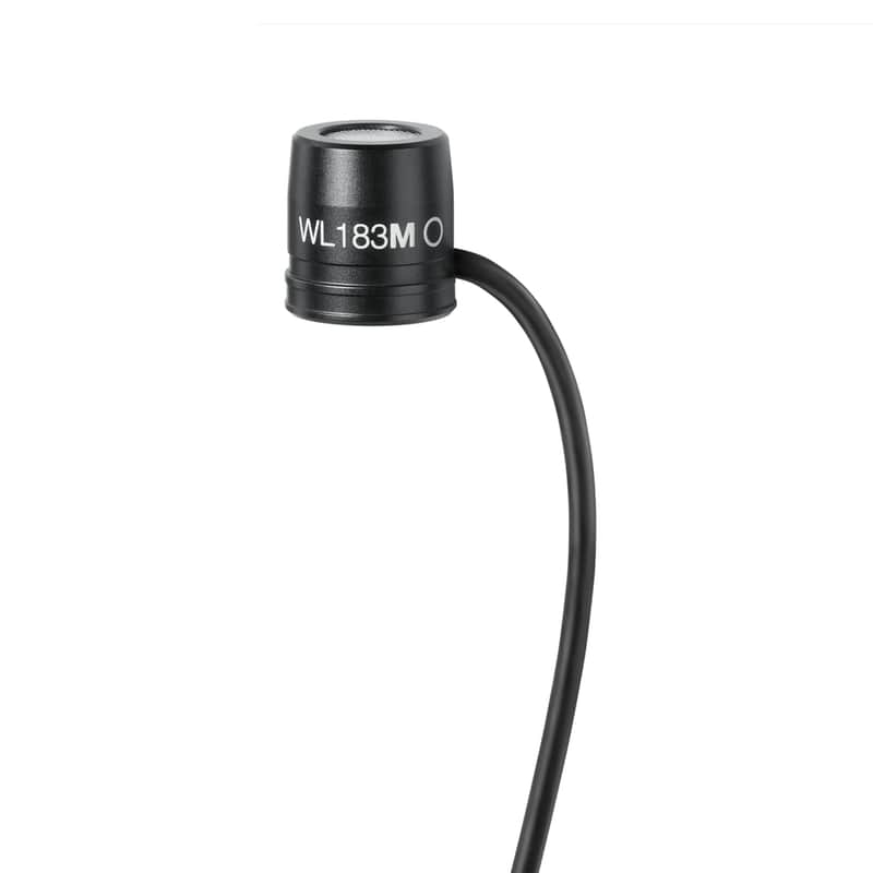 Shure WL183M Omnidirectional Low-Profile Lavalier Microphone, Black, TQG Connector image 1