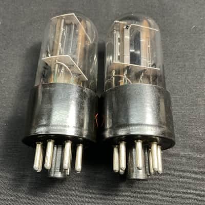 MATCHED PAIR CBS 6SN7GT AUDIO VACUUM TUBES TESTED VINTAGE BLACK PLATES B.10134.C image 3