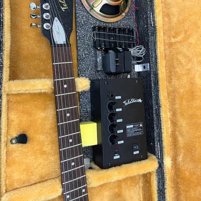Telestar Mona (Silvertone/Danelectro 1457 Inspired) Electric Guitar w/Amplifier Case (Silver Sparkle) image 11