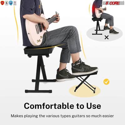 5 Core Guitar Foot Stool Foot Rest Adjustable Heights, Strong & Sturdy GFS 01 image 11