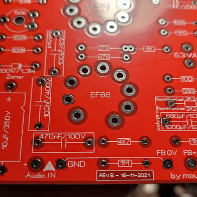 Tube Mono Amplifier 2xEL34 PP / 35Wrms ReDesign PCB (Elektor) PCB image 3