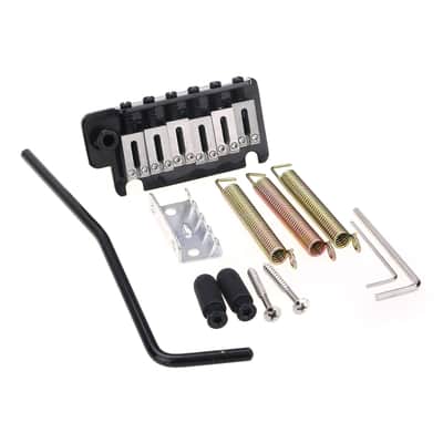 Brio 52.5mm Steel Saddles, Full Steel Block, 2 Point Stud Style Tremolo Bridge for American S-Style Black image 8