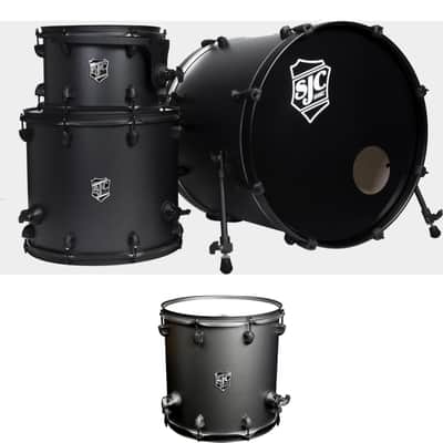 SJC Custom Drums Pathfinder Series 4-piece Shell Pack (Dual Floor Tom) - Galaxy Grey image 1