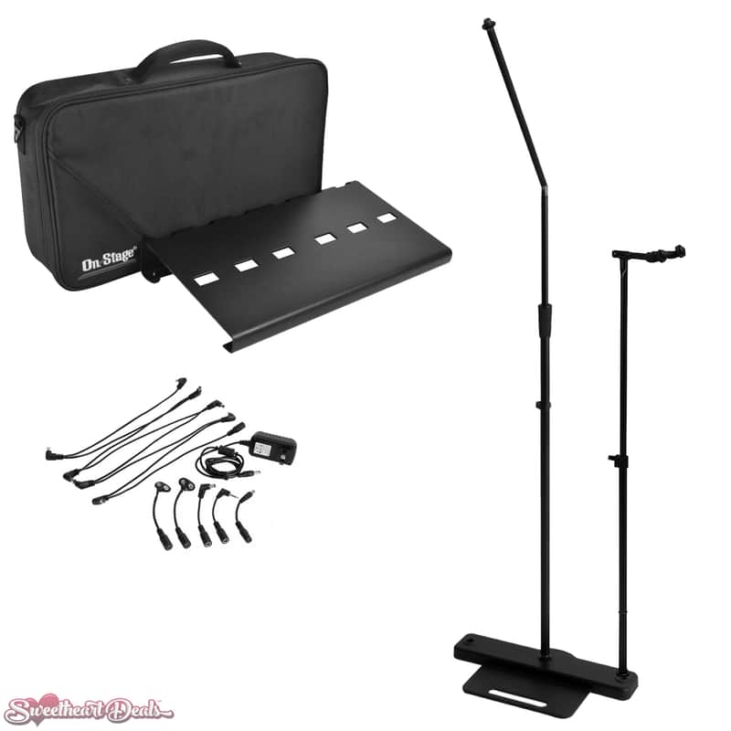OnStage Live Rig Bundle Mic + Guitar Stand + Guitar Pedalboard with Power Supply image 1
