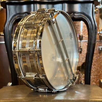 VINTAGE 1960's Rogers 5x14 Chrome over Brass Dynasonic image 7