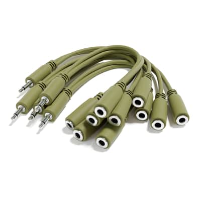 ExcelValley [Army Green] 5-Pack - Mono Splitter Y Patch Cables - TS 3.5mm 1/8" Eurorack Synth Synthesizer image 1