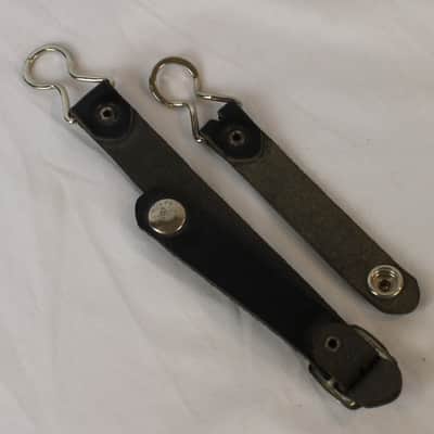 Black Leather Interlocking Back Strap  - Adjustable 12.50" to 16.25" (31.75cm to 41.25cm) image 2