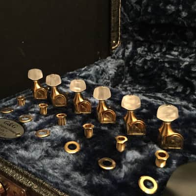 V. RARE Fender Schaller Elite Gold / Pearl Tuners John Mayer BLK 1, SRV #1 Tuning Pegs 099-0846-200 image 1