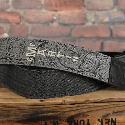 Martin 18A0109 Scroll & Leaf Pattern Denim Premium Guitar Strap w Built in Pick Holder FREE Shipping image 1