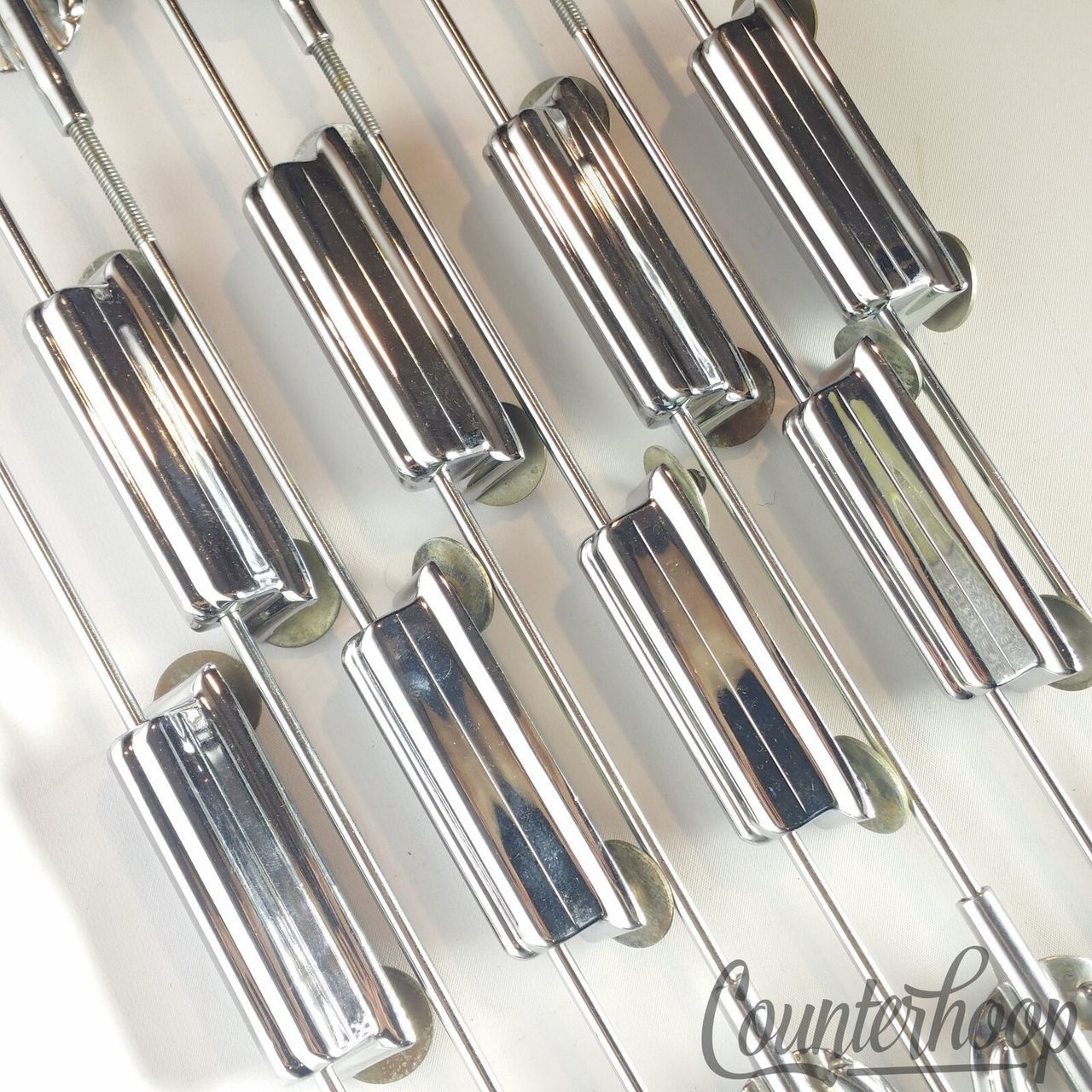 Rogers 8x Bass Drum Bow-Tie Single-Tension Beavertail Lugs+T-Rods+Claws Vintage — main photograph