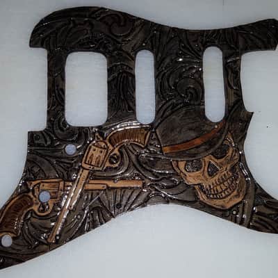 Fender Telecaster Leather Pickguard hand tooled Sheridan style "Outlaw series " 2019 classic image 13