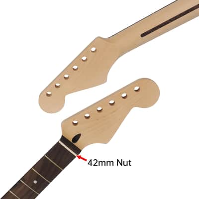 Strat Guitar Neck 22 Fret, Canadian Maple Electric Guitar Neck with Rosewood Fingerboard for ST Style Guitar Parts Replacement (For Right Hand) image 5
