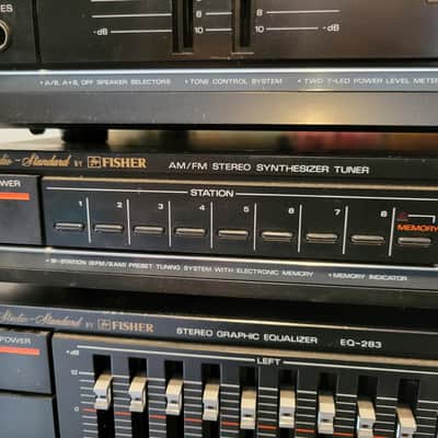 1980 Fisher Studio Standard Component Stereo System Amp, Tuner, 10 Band EQ & Double Cassette Player image 3
