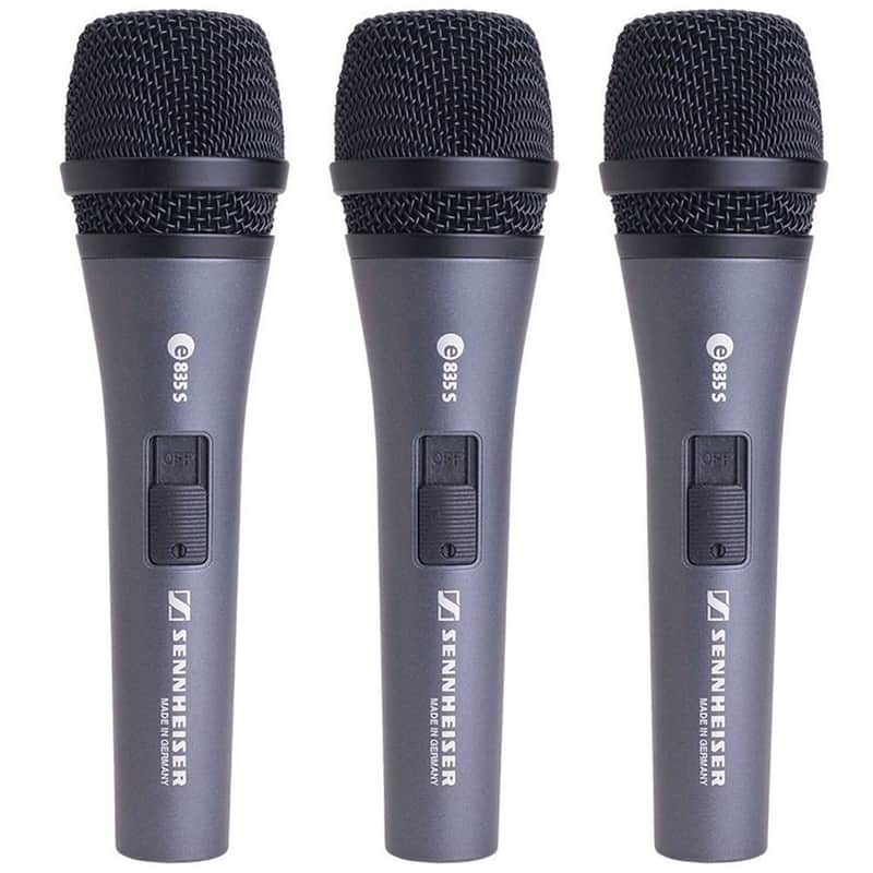 Sennheiser e835-S Handheld Dynamic Cardioid Microphone with Switch (3-Pack) image 1