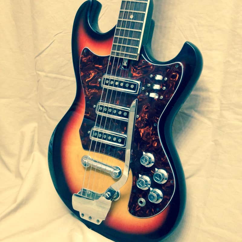 Vintage 1960s Teisco 3 Pickup Guitar w HSC | Reverb