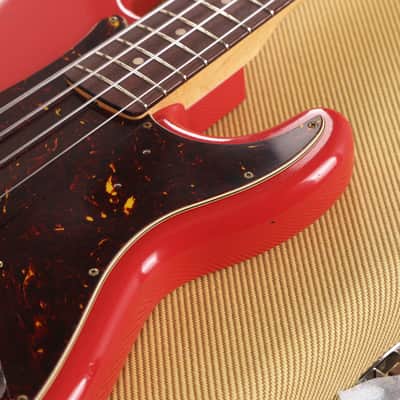 Fender Custom Shop Pino Palladino Signature Precision Bass Relic Fiesta Red over Desert Sand image 11