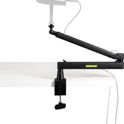 Shure by Gator SH-BROADCAST2 Shure Low-Profile Desktop Microphone Boom Stand, Black