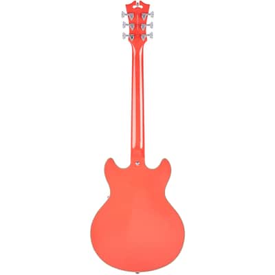 D'Angelico Premier Mini DC Semi-Hollow Body Electric Guitar, Fiesta Red w/Gig Bag, Mint image 8