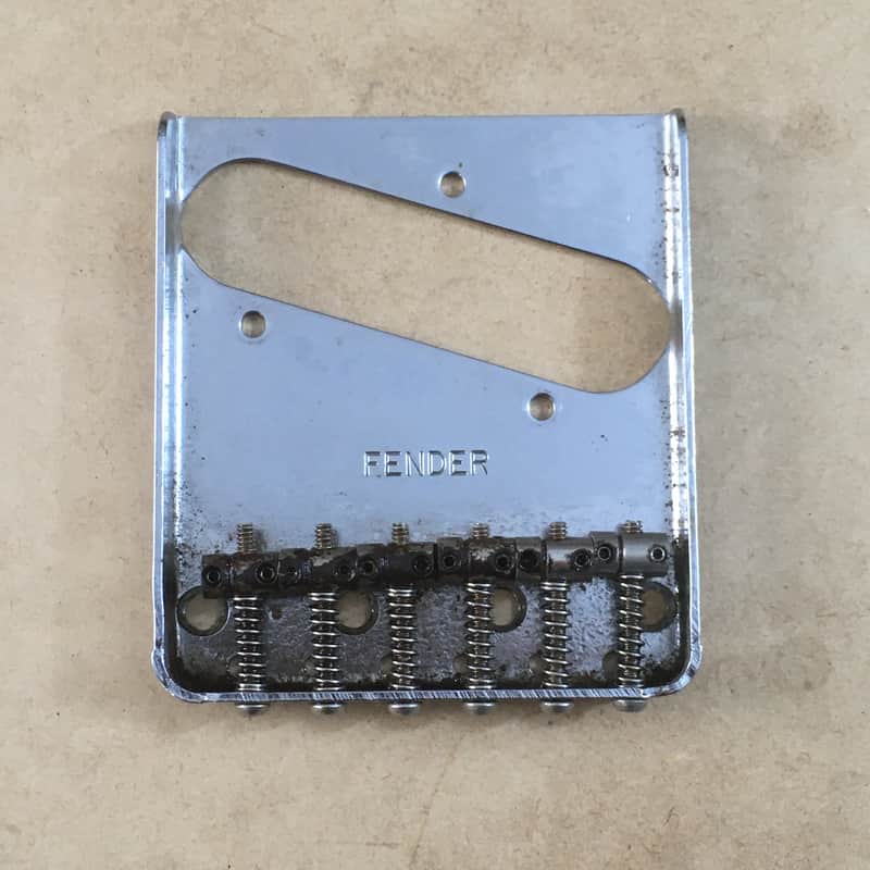 Vintage “Fender” Stamped Ashtray Six 6 Saddle Guitar Bridge Plate Tele Natural Relic image 1