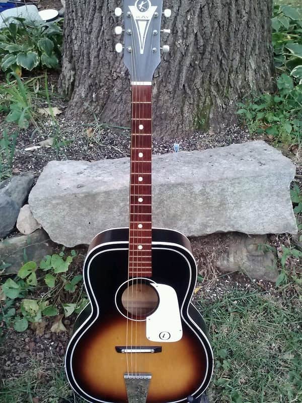 Kay 5160 1966 Sunburst acoustic guitar and case image 1