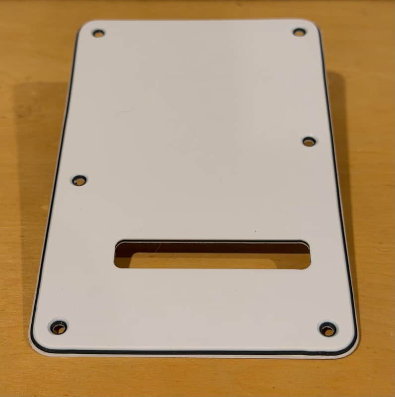 Stratocaster Style Tremolo Spring Cavity Cover Back Plate White image 1