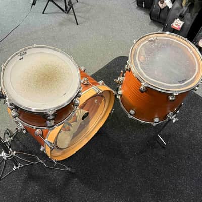 DW Classics Series 3-ply Mahogany/Poplar 3-Piece 12/16/22 Drum Kit Set in Natural Satin Oil with Chrome Hardware image 10