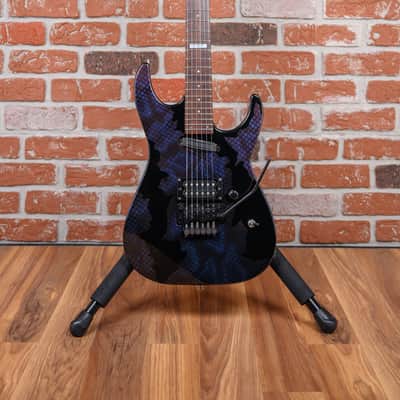 ESP M-II Deluxe Blue Snakeskin 1992 w/Hard Shell Case image 4