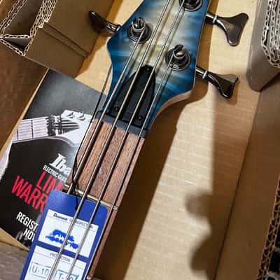 Mint Ibanez SR Standard SR400EQM Bass Guitar - Stained Cosmic Blue Starburst image 4