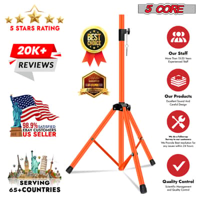 5 Core Speaker Stand Pair Height Adjustable 72" Heavy Duty PA DJ Tripod Studio Monitor Stands image 13