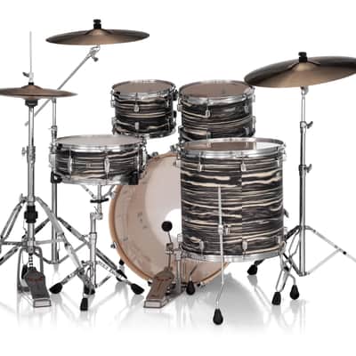 Pearl Decade Maple Artisan Limited Edition 5-pc. Shell Pack With All Maple Shells, Satin Lacquer Finish Black Satin Marble image 4