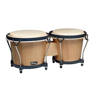 STAGG Natural Finish 6"-7" Traditional Wooden Bongo Set With Tuning Lugs image 3
