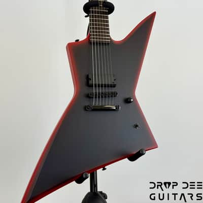 ESP LTD EXL-7 Baritone Black Metal 7-String Electric Guitar - Black Red Burst Satin image 3