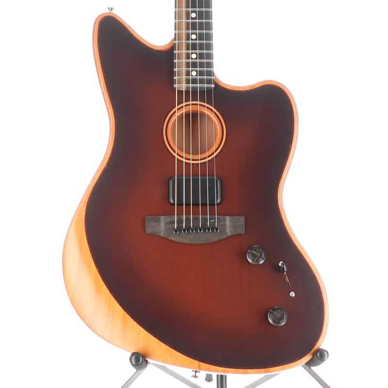 Fender Certified Pre-Owned American Acoustasonic Jazzmaster All-Mahogany, Ebony Fingerboard, Bourbon Burst (I5) (3019A)