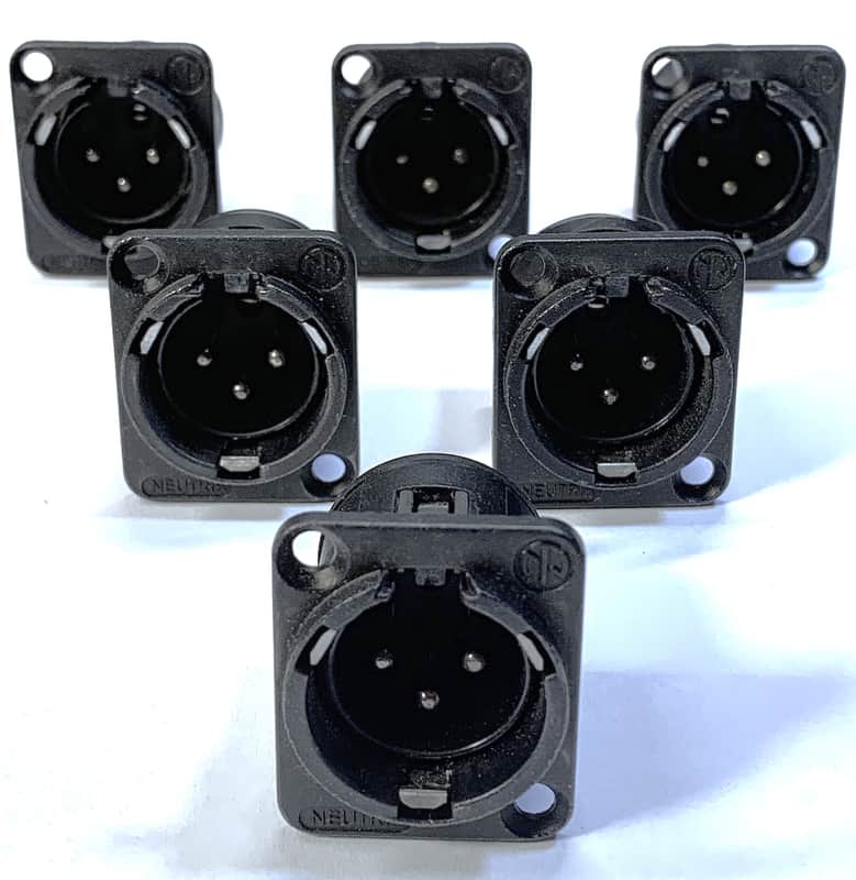 80's Neutrik (Swiss Made) NC3MD Series 3-Pin Panel Mount XLR Male Input Jacks image 1