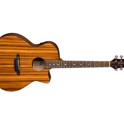 Luna Gypsy Exotic Zebrawood Acoustic/Electric Guitar - Gloss Natural image 4